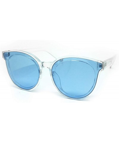 RAKOSTA c7296 Premium Oversized Womens Mens Funky Fashion Candy Flat Tint Sunglasses Clear/Blue Premium $13.56 Oval