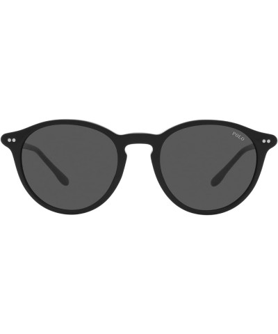 Men's Ph4193 Round Sunglasses Shiny Black/Grey $62.35 Round