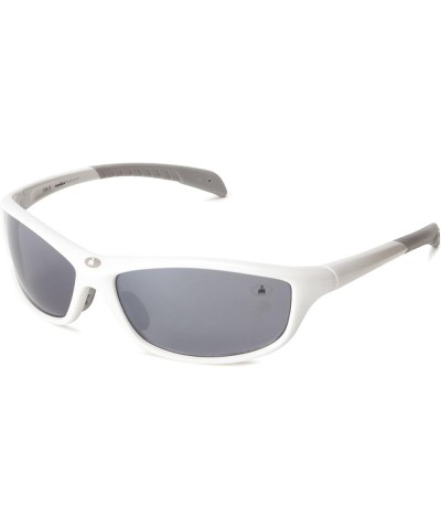 Men's Perseverance Sport Sunglasses Shiny White Smoke & Silver Mirror Flash $17.60 Sport