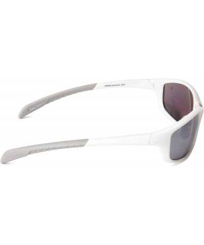 Men's Perseverance Sport Sunglasses Shiny White Smoke & Silver Mirror Flash $17.60 Sport