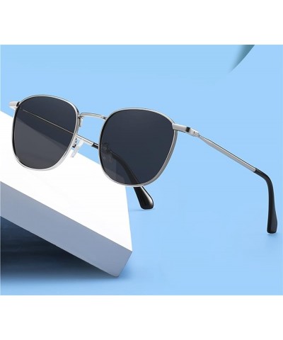 Metal polarised Men's and Women's Square Outdoor Holiday Sunglasses (Color : D, Size : 1) 1 E $20.20 Designer