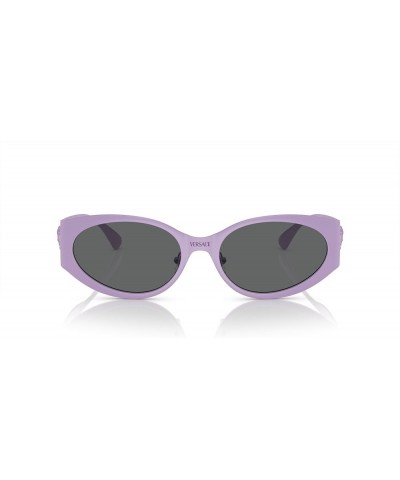 Woman Sunglasses Black Frame, Dark Grey Lenses, 56MM Violet $65.55 Oval