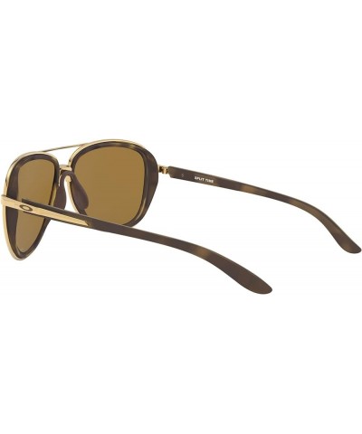 Women's Oo4129 Split Time Aviator Sunglasses Brown Tortoise Gold/Prizm Rose Gold Polarized $76.13 Aviator