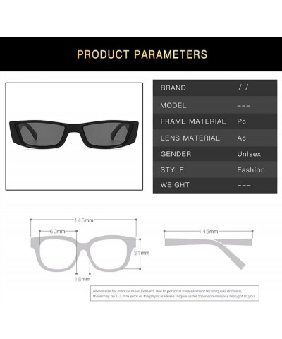 Small Frame Hip-hop Square Shades for Men and Women Retro Decorative Sunglasses (Color : E, Size : 1) 1 C $15.30 Designer