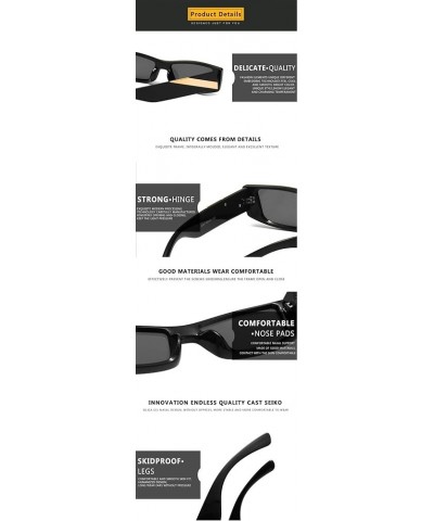 Small Frame Hip-hop Square Shades for Men and Women Retro Decorative Sunglasses (Color : E, Size : 1) 1 C $15.30 Designer