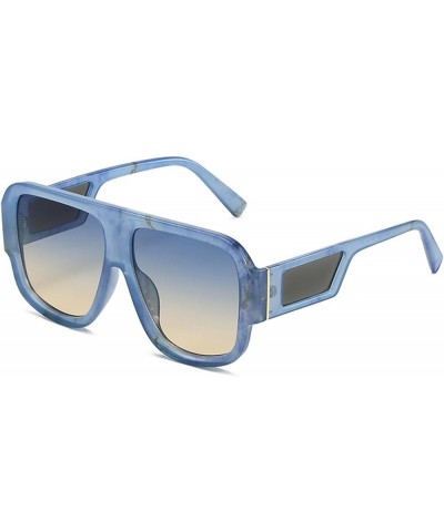 Trendy Personalized Square Frame Sunglasses For Men And Women Outdoor Commuting UV400 Sunglasses Gift E $13.43 Designer