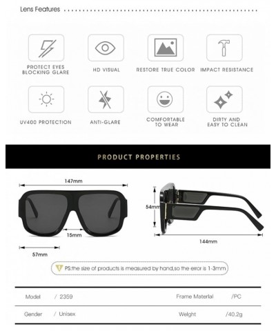 Trendy Personalized Square Frame Sunglasses For Men And Women Outdoor Commuting UV400 Sunglasses Gift E $13.43 Designer