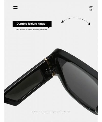 Trendy Personalized Square Frame Sunglasses For Men And Women Outdoor Commuting UV400 Sunglasses Gift E $13.43 Designer