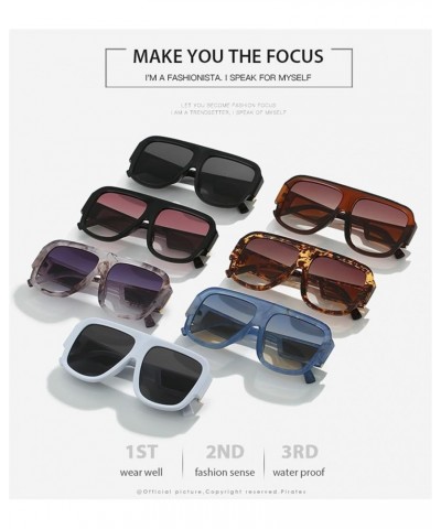 Trendy Personalized Square Frame Sunglasses For Men And Women Outdoor Commuting UV400 Sunglasses Gift E $13.43 Designer