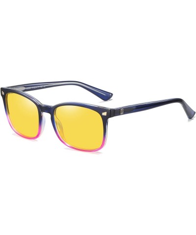 Square Night Driving Glasses for Women Men Yellow Tint Polarized Lens Anti Glare UV Protection 5201Y Blue Purple $12.47 Recta...