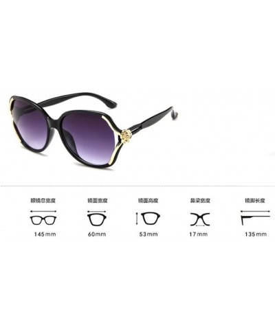 Fashion Women Rose Big Frame Retro Sunglasses Glasses Travel Outdoor Elegant Sunglasses D $18.63 Oval