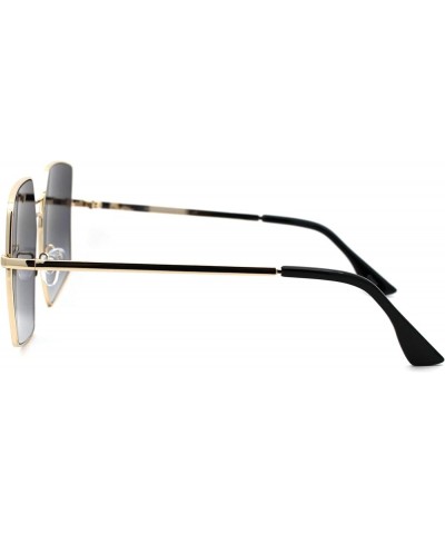 Womens Octagonal Square Metal Rim Butterfly Oversize Sunglasses Gold Smoke $9.66 Butterfly