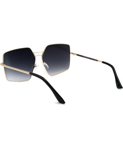 Womens Octagonal Square Metal Rim Butterfly Oversize Sunglasses Gold Smoke $9.66 Butterfly