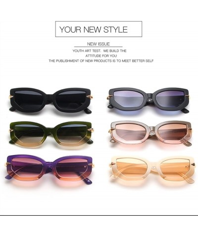 Small Frame Cat Eye Metal Sunglasses Men and Women Fashion Retro Decorative Sunglasses (Color : E, Size : 1) 1 E $15.30 Designer