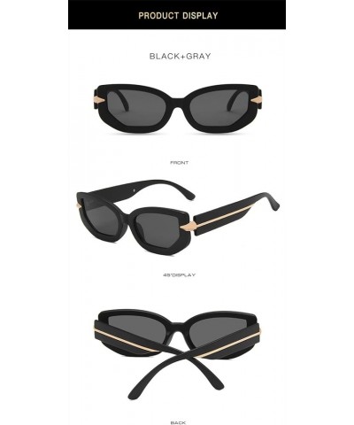 Small Frame Cat Eye Metal Sunglasses Men and Women Fashion Retro Decorative Sunglasses (Color : E, Size : 1) 1 E $15.30 Designer