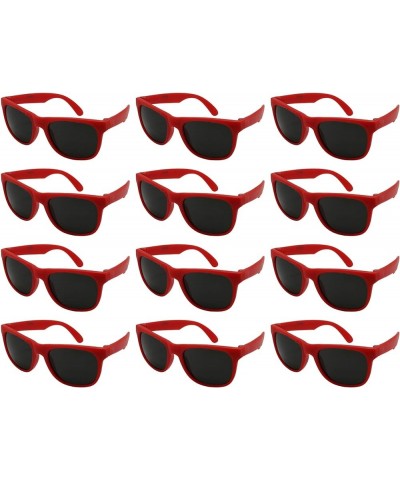 Edge I-Wear 12 Pack 80's Style Neon Party Sunglasses Adult/Kid Size with CPSIA certified-Lead(Pb) Content Free Red Frame / Re...