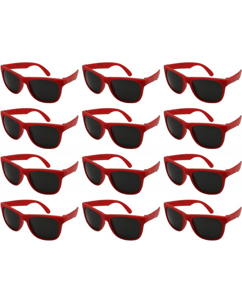 Edge I-Wear 12 Pack 80's Style Neon Party Sunglasses Adult/Kid Size with CPSIA certified-Lead(Pb) Content Free Red Frame / Re...