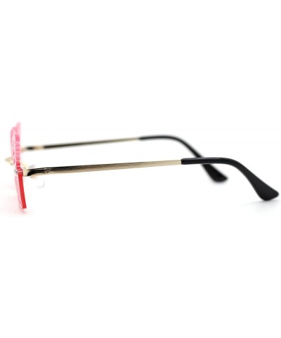 Die Cut Butterfly Lens Rimless Funky Hippie Sunglasses Gold Pink $11.97 Butterfly