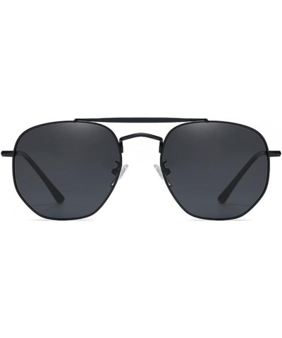 Vintage Hexagonal Sunglasses Double Bridge Women Men Metal Frame Driving Sun glasses Black/Grey $8.39 Hexagonal