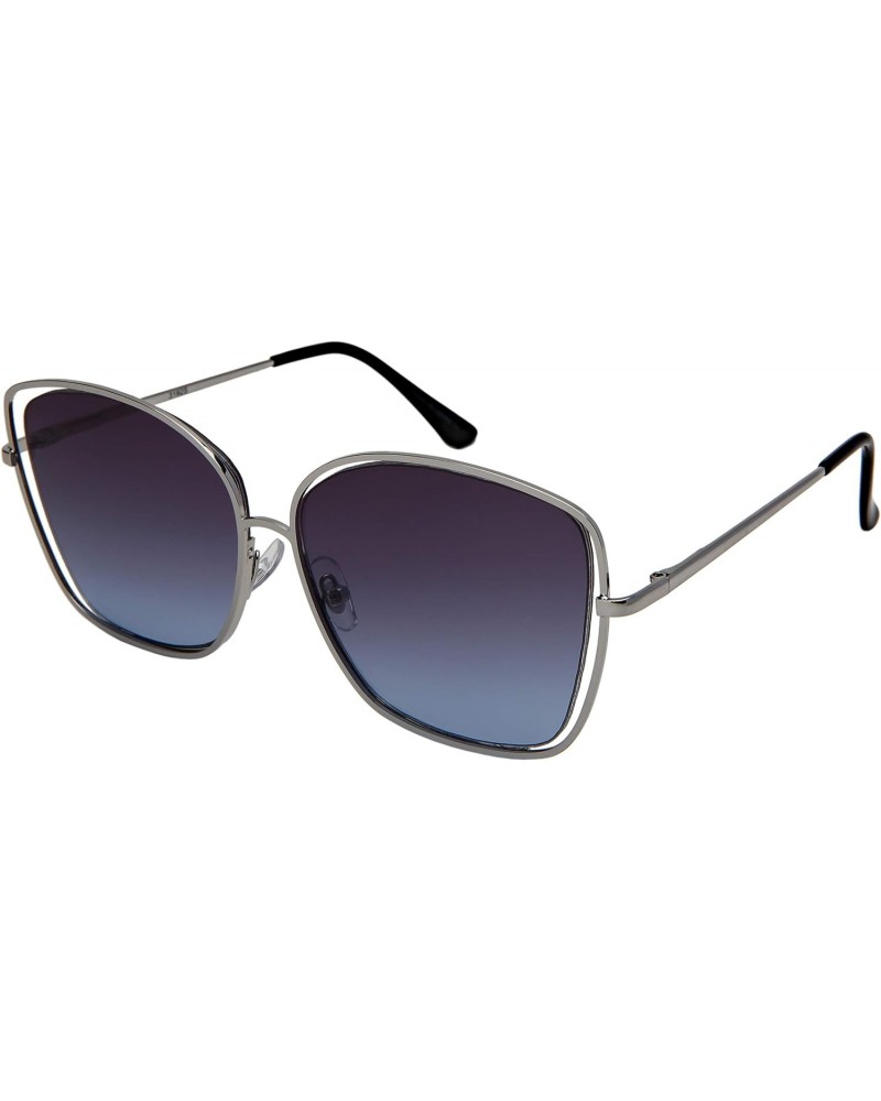 Edge I-Wear Large Cutout Square Sunglasses for Women Spring Hinges 3192S-FLOCR-4(S.gybu) $8.79 Square