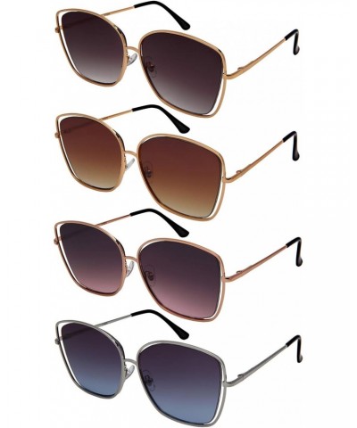 Edge I-Wear Large Cutout Square Sunglasses for Women Spring Hinges 3192S-FLOCR-4(S.gybu) $8.79 Square