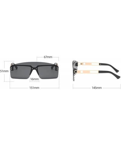 Fashion Big Frame Men and Women Frameless Street Shooting Sunglasses Outdoor Vacation Beach Sunglasses Sunglasses (Color : C,...