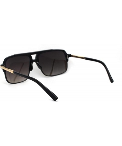 Mirror Lens Half Rim Plastic Racer Mobster Sunglasses Black Silver Mirror $11.57 Designer