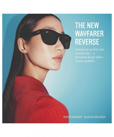 Rbr0502s Wayfarer Reverse Square Sunglasses Transparent Red/Dark Brown Mirrored Pale Gold $74.88 Square