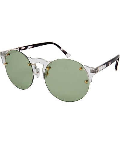 Edge I-Wear Futuristic Sunnies w/Flat Colored Lens E41081-FLCR Clear+blackdemi Green $7.64 Round