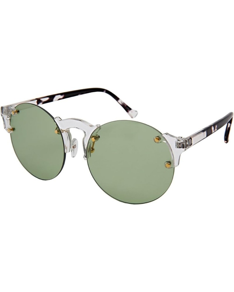 Edge I-Wear Futuristic Sunnies w/Flat Colored Lens E41081-FLCR Clear+blackdemi Green $7.64 Round