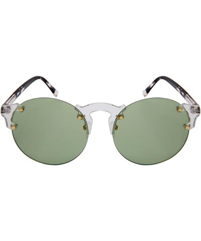 Edge I-Wear Futuristic Sunnies w/Flat Colored Lens E41081-FLCR Clear+blackdemi Green $7.64 Round