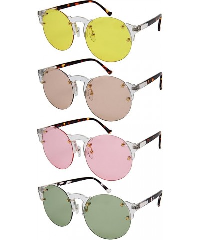 Edge I-Wear Futuristic Sunnies w/Flat Colored Lens E41081-FLCR Clear+blackdemi Green $7.64 Round