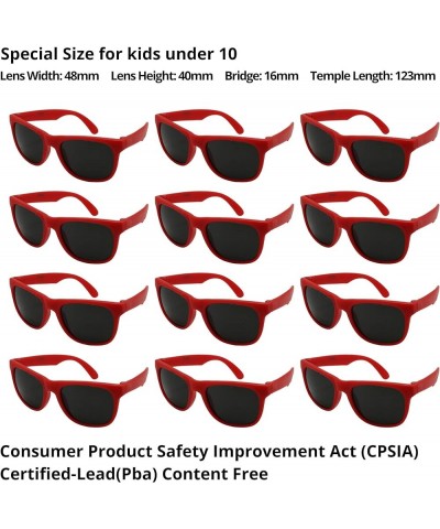 Edge I-Wear 12 Pack 80's Style Neon Party Sunglasses Adult/Kid Size with CPSIA certified-Lead(Pb) Content Free Red Frame / Re...