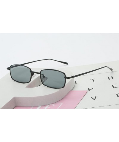 Vintage Small Rectangle Sunglasses, Retro Square Metal Frame Sun Glasses for Women Men M-1pcs $9.46 Square