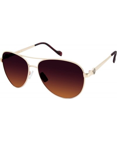 Women's J5596 Stylish Metal Aviator Pilot Sunglasses with Uv400 Protection. Glam Gifts for Her, 60 Mm Gold $16.12 Aviator