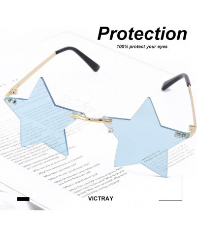 Women Party Glasses Star Sunglasses Outdoor Fashion Eyewear Club Accessory (Blue) $5.82 Star