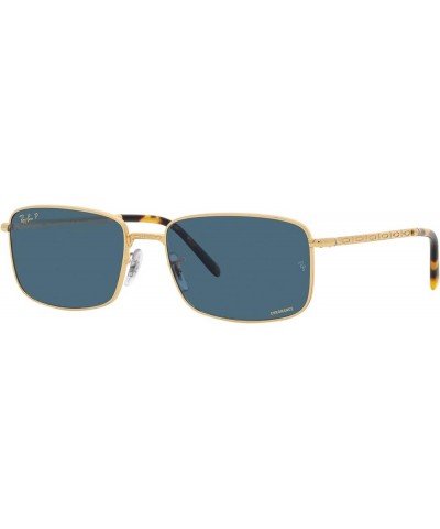 Rb3717 Rectangular Sunglasses Legend Gold/Polarized Blue $94.41 Rectangular