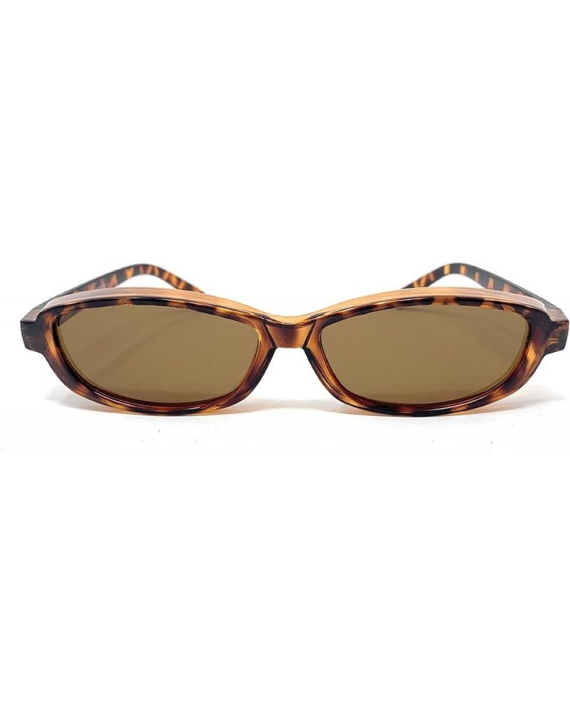 The Mini Fit Over Glasses, OTG, Polarized Unisex Wrap-Around Sunglasses for Men and Women Oval - Tortoise With Amber Lens $11...