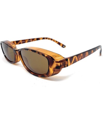 The Mini Fit Over Glasses, OTG, Polarized Unisex Wrap-Around Sunglasses for Men and Women Oval - Tortoise With Amber Lens $11...