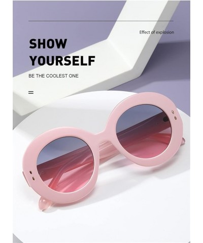 Retro Round Fashion Man Woman Sunglasses Outdoor Photo Decoration Trendy Sunglasses Gift A $15.10 Designer