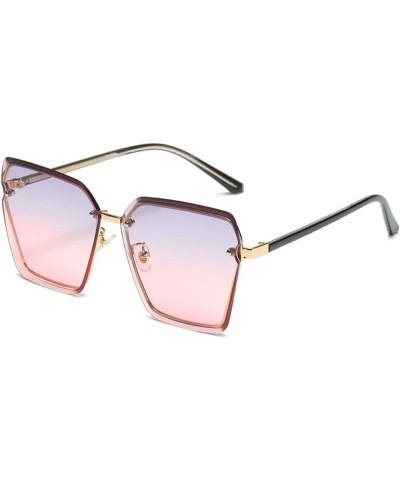 Borderless Square Street Shooting Men's and Women's Sunglasses (Color : C, Size : Medium) Medium E $23.71 Designer