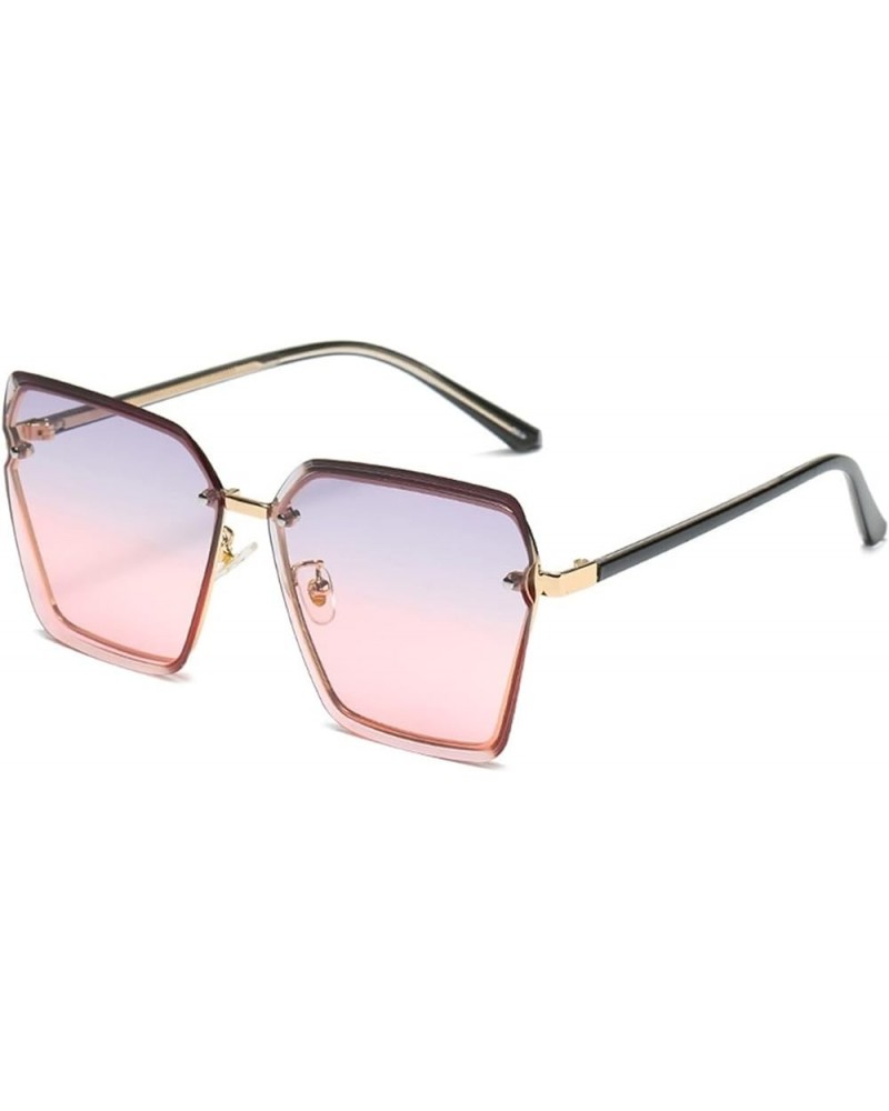 Borderless Square Street Shooting Men's and Women's Sunglasses (Color : C, Size : Medium) Medium E $23.71 Designer