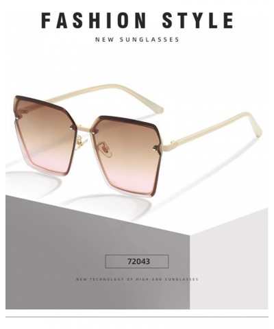 Borderless Square Street Shooting Men's and Women's Sunglasses (Color : C, Size : Medium) Medium E $23.71 Designer