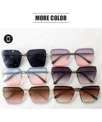 Borderless Square Street Shooting Men's and Women's Sunglasses (Color : C, Size : Medium) Medium E $23.71 Designer