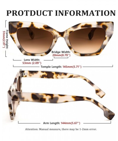 Retro Small Cat Eye Sunglasses for Women Vintage Trendy Cateye Sun Glasses Narrow Plastic Frame B2326 004 Ivory Leopard Frame...