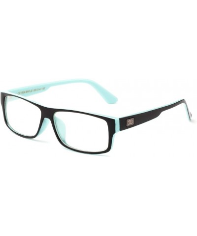 Kayden" Retro Unisex Plastic Fashion Clear Lens Glasses Black/Light Green $13.24 Square