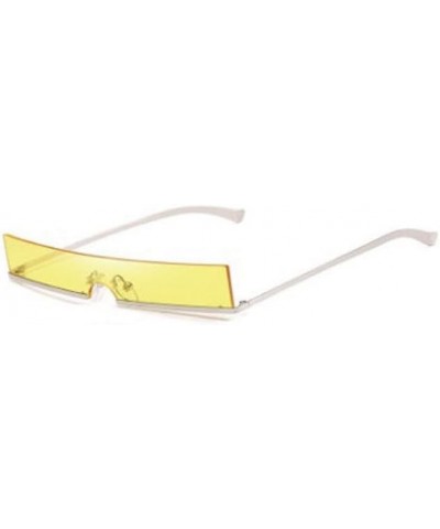 Sandproof Steampunk Sunglasses Silver Yellow $16.31 Rectangular