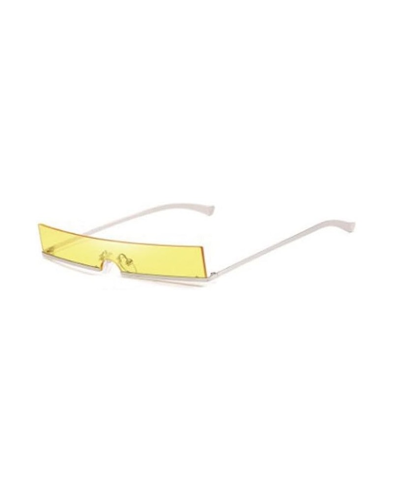 Sandproof Steampunk Sunglasses Silver Yellow $16.31 Rectangular