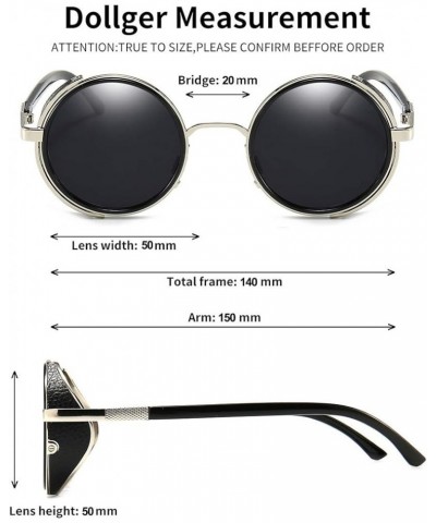 Steampunk Vintage Retro Round Sunglasses Metal Circle Frame Two Pairs Pack Black Frame+silver Frame $12.99 Aviator