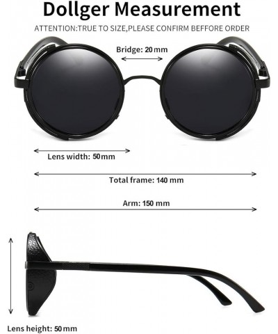 Steampunk Vintage Retro Round Sunglasses Metal Circle Frame Two Pairs Pack Black Frame+silver Frame $12.99 Aviator